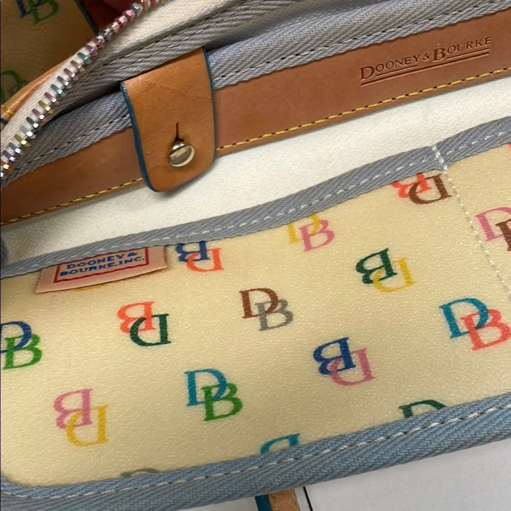 Vintage Dooney & Bourke Tan Satchel with Leather Trim